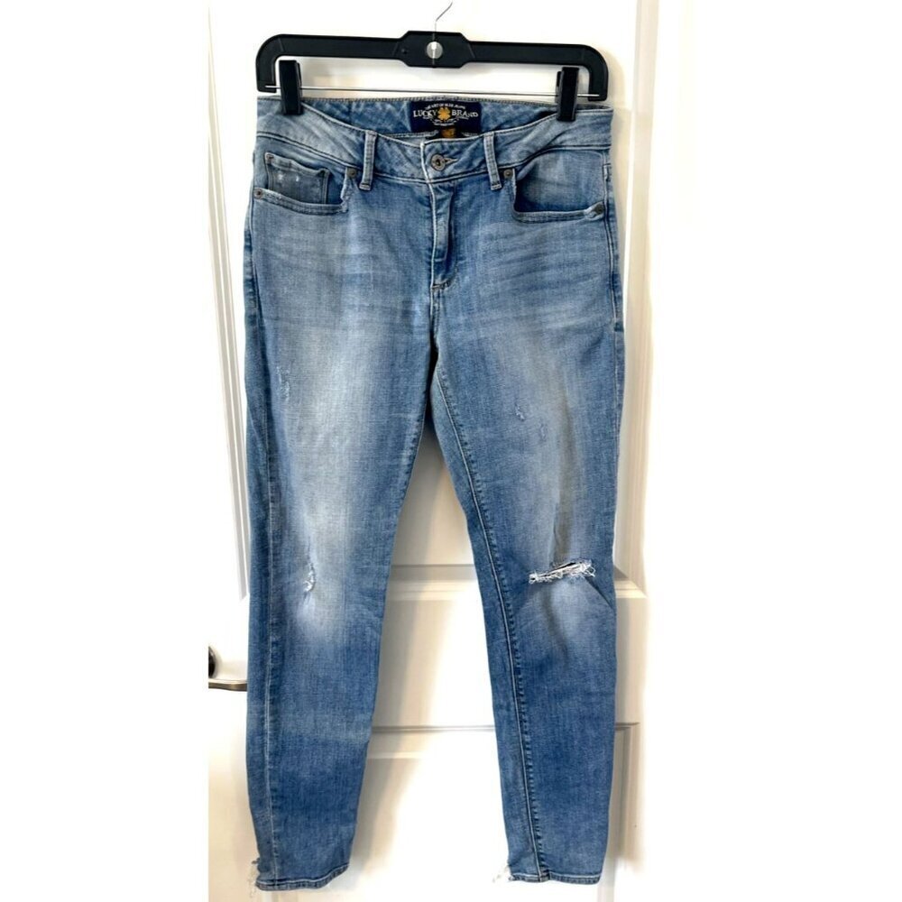 Lucky Brand Sasha Super Skinny Light wash distressed ankle Womens Jeans 6/28